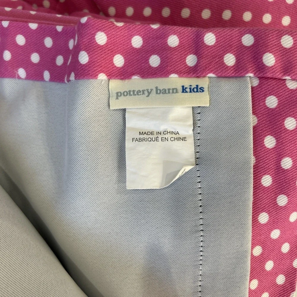 Pottery Barn Kids Pink Polka Dotted Curtain panels 44 x 84 Blackout Panel